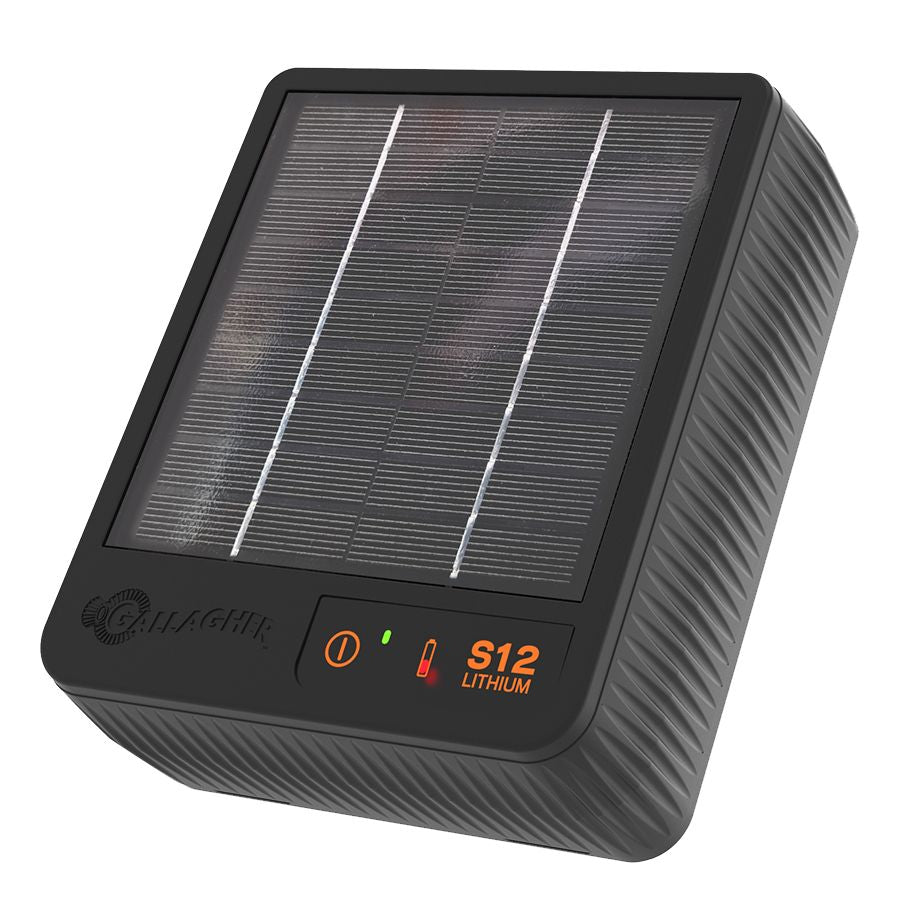 Gallagher S12 Solar Powered Energiser/Charger incl 3.2V Lithium Battery | ST |