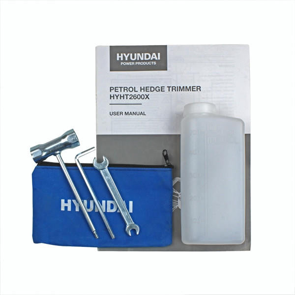 Hyundai Petrol Hedge Trimmer/Pruner, 26cc 2-stroke Easy-Start, Lightweight and Anti-Vibration, 24” (60cm) Blade by Hyundai | HYHT2600X