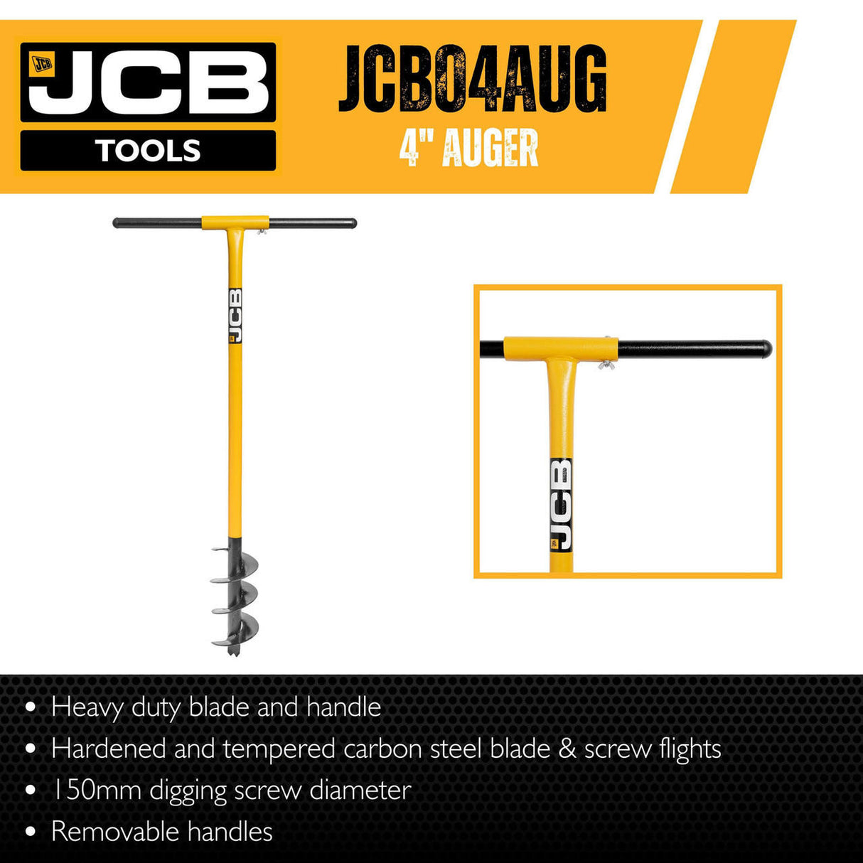 jcb tools JCB Professional 4’’ Fence Post Auger | JCB04AUG