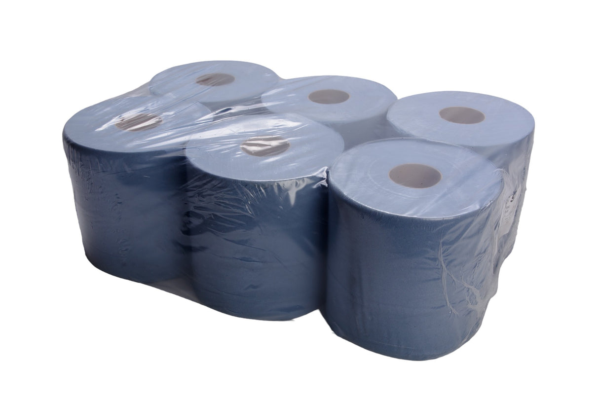 Centre Feed Blue Roll 2 ply 150m x 195mm (60mm Core) Pack of 6