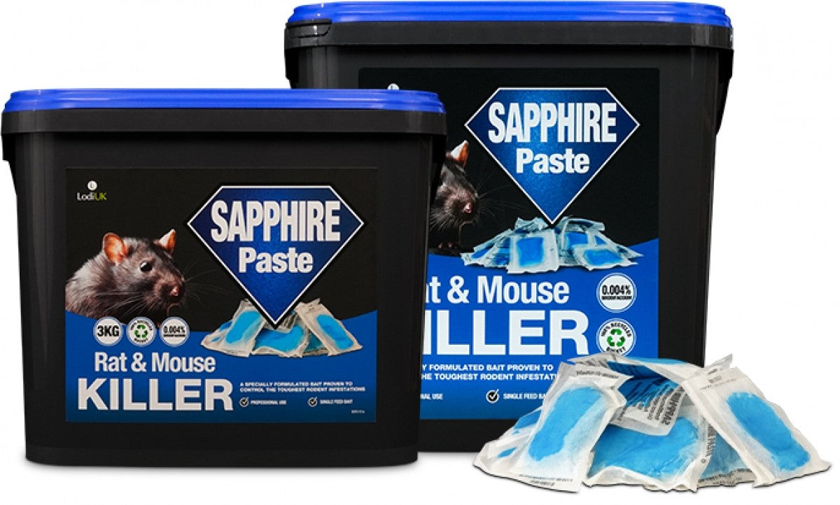 Sapphire Paste - Rat & Mouse Killer - 5kg (500x10gm sachets) Professional Use Only