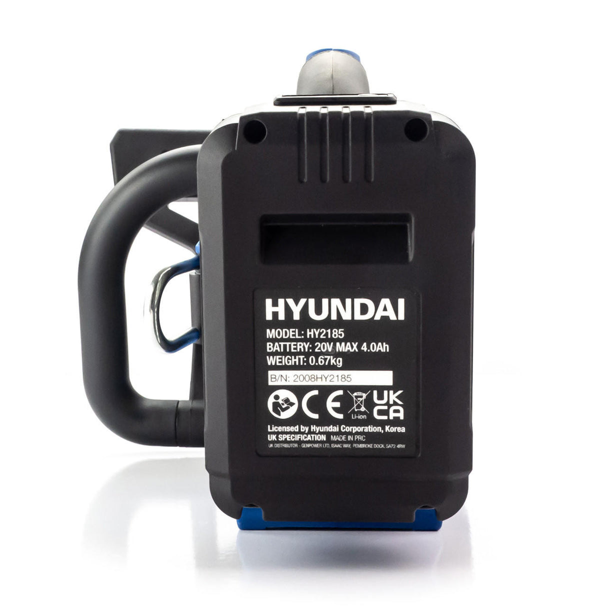 Hyundai Cordless Chainsaw, 20v lithium ion, brushless, li-ion | HY2190 - Battery