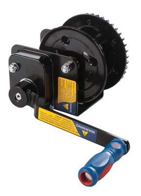 Braked Hand Winch, post / wall mounting 420Kg
