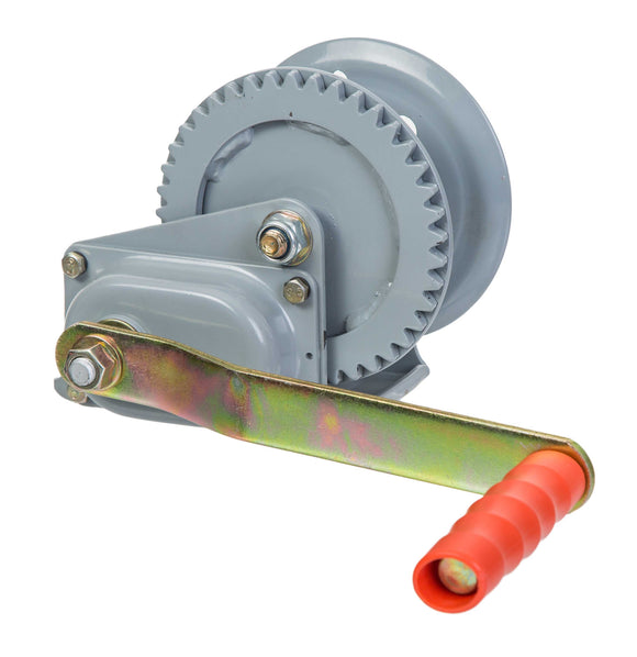 Braked Hand Winch, post / wall mounting 544Kg - Grey