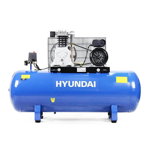 Hyundai 150 Litre Air Compressor, 14CFM/14psi, Twin Cylinder, Belt Drive 3hp | HY3150S