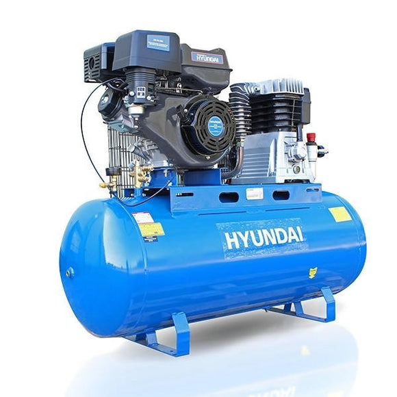 Hyundai 200L Litre Air Compressor, 29CFM/145psi, Twin Cylinder Belt Drive 14hp | HY140200PES