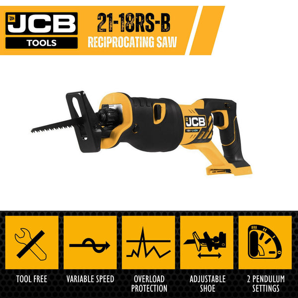 JCB 18V Battery Reciprocating Saw (Bare Unit) | 21-18RS-B