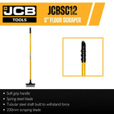 jcb tools JCB Professional 200mm Spring Steel Floor Scraper | JCBSC12