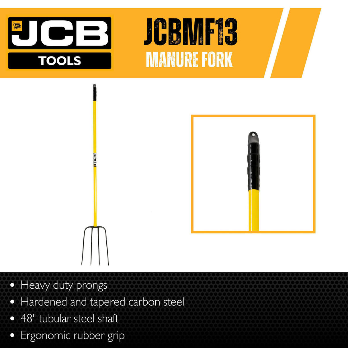 jcb tools JCB Professional Manure Fork 48" Straight Handle | JCBMF13