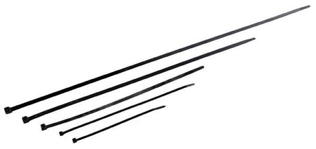 370mm x 7.6mm Cable Tie - Black - Packs of 100