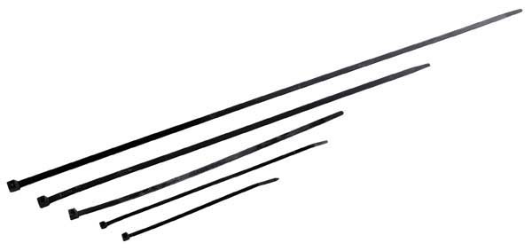 300mm x 4.8mm Cable Tie - Black - Packs of 100