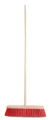 18" Medium Red PVC Platform Broom / Brush