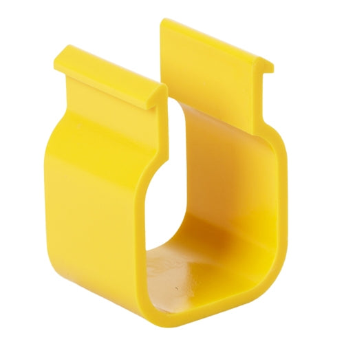 Pipe clip yellow, 28mm. Square tube to Lubing Aluminium