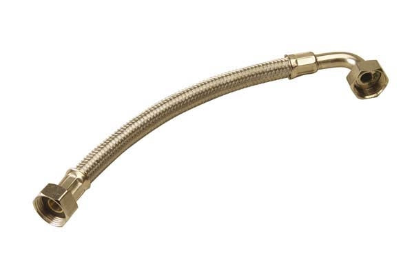 Flexi Hose 60cm long, with 1" MBSP x 1" FBSP connections & with 90º Elbow