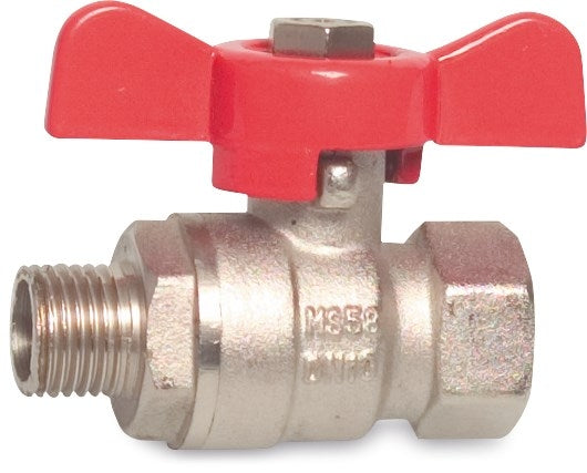 ¾" x ¾" Brass Ball Valve, Female thread x Male thread - This will fit the outlet on a Lubing Flush Breather