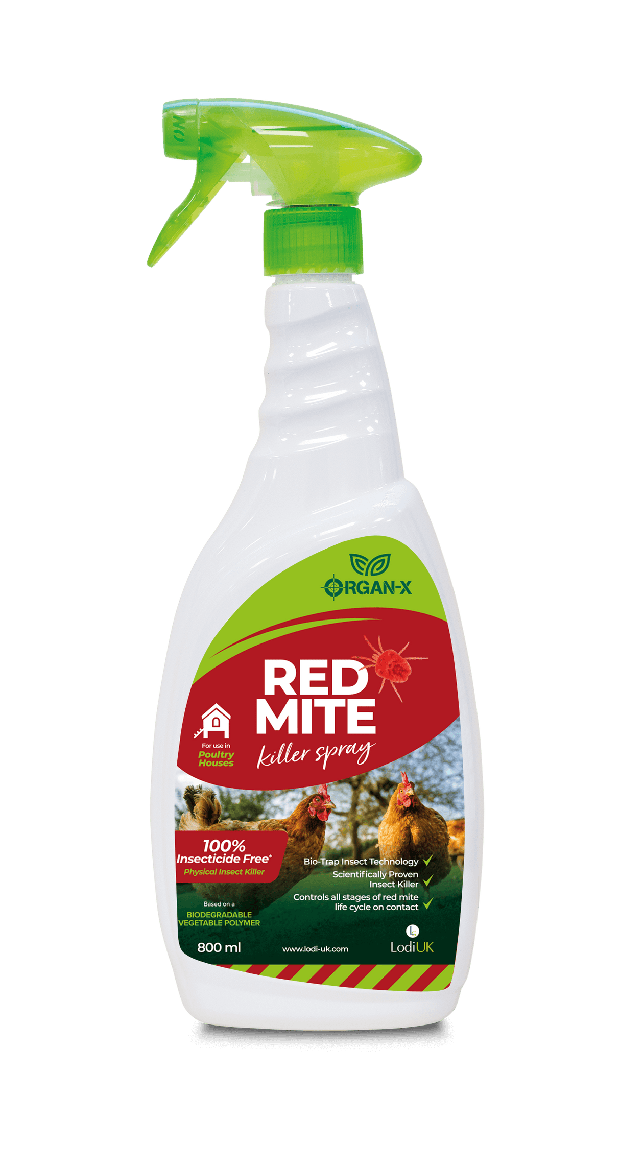 Organ-X Red Mite Killer Spray | 800ml Trigger Spray