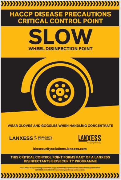 SLOW - Wheel Disinfection Point Sign 305mm x 460mm