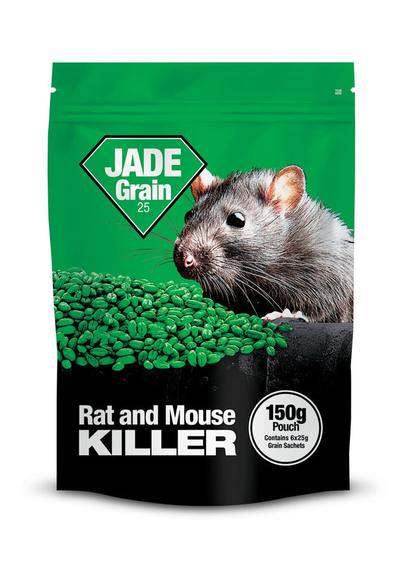 Jade Grain 25 - A 150g Pouch of 25g grain sachets, 0.0025% Bromadiolone