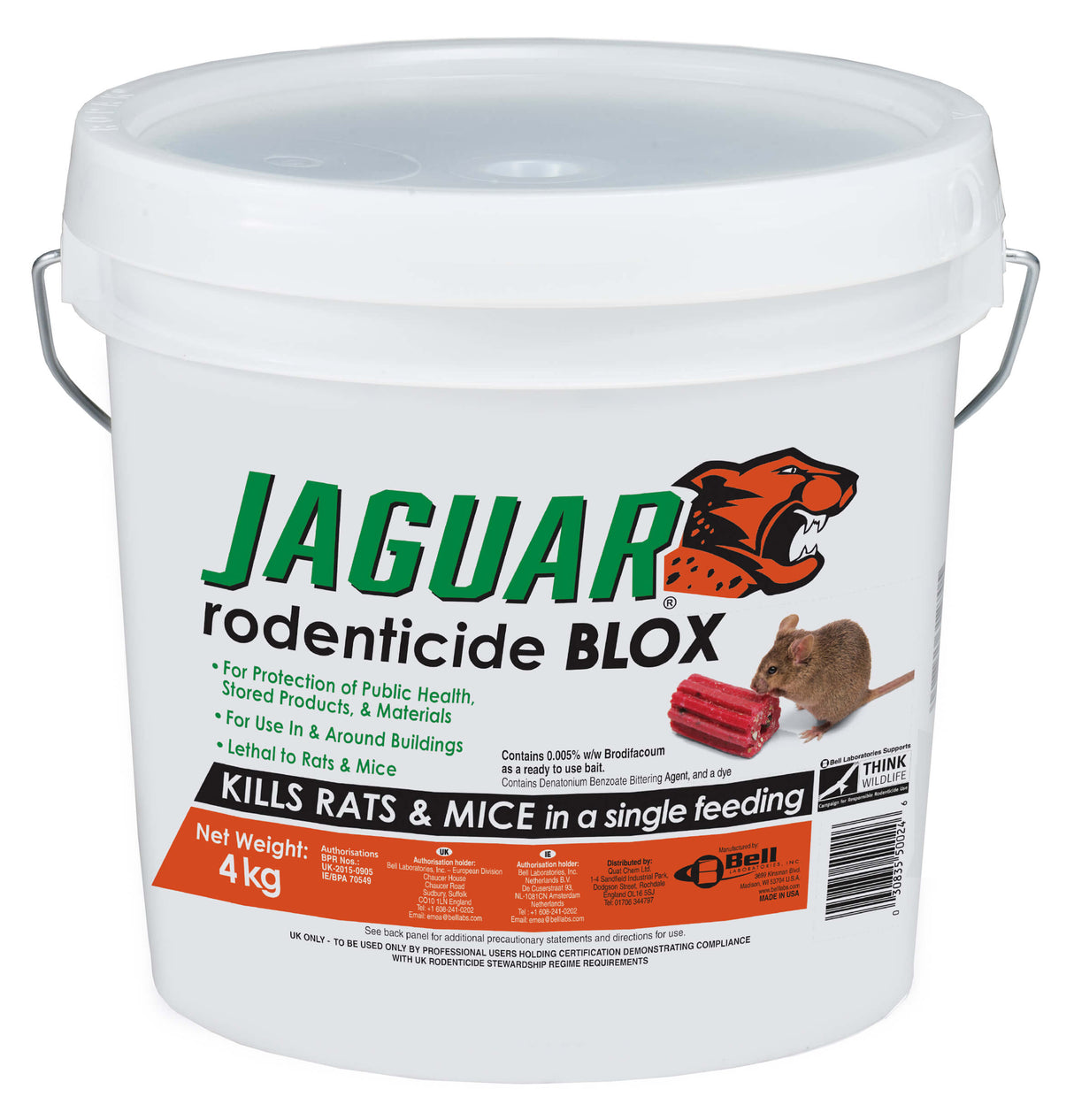 Jaguar Blox 4kg Pail - Rat Bait Blocks