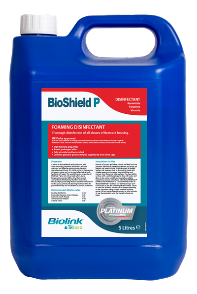 BioShield P Defra Approved Foaming Disinfectant - 5lt